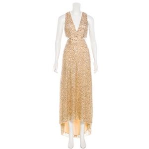Alice and Olivia sequin embellished high low evening dress